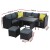 Gardeon Outdoor Aluminium Dining Set: Black PE Wicker, Tempered Glass Table, Multi-Seater Sofa, UV & Weather Resistant