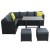 Gardeon Outdoor Aluminium Dining Set: Black PE Wicker, Tempered Glass Table, Multi-Seater Sofa, UV & Weather Resistant
