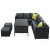 Gardeon Outdoor Aluminium Dining Set: Black PE Wicker, Tempered Glass Table, Multi-Seater Sofa, UV & Weather Resistant