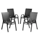 Gardeon 4PC Black Stackable Outdoor Dining Chairs, Textilene Fabric, Steel Frame, Weather-Resistant Patio Furniture