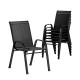 Gardeon 6PC Stackable Outdoor Dining Chairs - Black, Steel Frame, Premium Textilene, Weather-Resistant, 1-Year Warranty