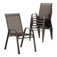 Gardeon 6PC Stackable Outdoor Dining Chairs – Weather-Resistant, Durable Metal Frame, Brown Textilene Fabric