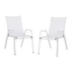 Gardeon 2PC White Outdoor Dining Chairs - Stackable, Weather-Resistant Textilene & Steel, 150kg Capacity, Easy Storage