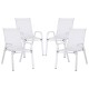 Gardeon 4PC Outdoor Stackable Dining Chairs, White - Weather-Resistant, Steel Frame & Textilene Fabric, 56x70x90cm Gardeon 4PC Outdoor Stackable Dining Chairs, White - Weather-Resistant, Steel Frame & Textilene Fabric, 56x70x90cm