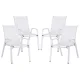 Gardeon 4PC Outdoor Stackable Dining Chairs, White - Weather-Resistant, Steel Frame & Textilene Fabric, 56x70x90cm