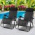 Gardeon 2PC Zero Gravity Recliner Chair Set - Adjustable Folding Outdoor Sun Lounge, Steel Frame, Black, 150kg Capacity