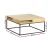 Artiss Coffee Table with Storage Shelf, Metal Frame, 80cm x 80cm x 40cm, Pine Finish, Modern Living Room Centrepiece