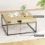 Artiss Coffee Table with Storage Shelf, Metal Frame, 80cm x 80cm x 40cm, Pine Finish, Modern Living Room Centrepiece
