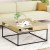 Artiss Coffee Table with Storage Shelf, Metal Frame, 80cm x 80cm x 40cm, Pine Finish, Modern Living Room Centrepiece