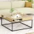 Artiss Coffee Table with Storage Shelf, Metal Frame, 80cm x 80cm x 40cm, Pine Finish, Modern Living Room Centrepiece