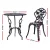 Gardeon 3PC Cast Aluminium Outdoor Bistro Set - Vintage Black, Weather-Resistant, with Parasol Hole, Easy Assembly