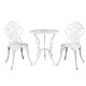 Gardeon 3PC Outdoor Bistro Set in Cast Aluminium - White, Weather-Resistant, Vintage Design with Parasol Hole