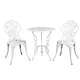 Gardeon 3PC Outdoor Bistro Set in Cast Aluminium - White, Weather-Resistant, Vintage Design with Parasol Hole
