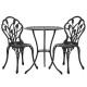 Gardeon 3PC Outdoor Bistro Set - Cast Aluminium Patio Furniture, Black, Weather-Resistant, Includes Chairs & Table