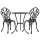 Gardeon 3PC Outdoor Bistro Set - Cast Aluminium Patio Furniture, Black, Weather-Resistant, Includes Chairs & Table