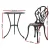 Gardeon 3PC Outdoor Bistro Set - Cast Aluminium Patio Furniture, Black, Weather-Resistant, Includes Chairs & Table