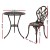 Gardeon 3PC Outdoor Bistro Set – Cast Aluminium Tulip Design, Weather-Resistant, Bronze Finish, with Parasol Hole