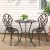Gardeon 3PC Outdoor Bistro Set – Cast Aluminium Tulip Design, Weather-Resistant, Bronze Finish, with Parasol Hole