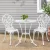 Gardeon 3PC Cast Aluminium Patio Bistro Set, Tulip White – Vintage Outdoor Furniture, Weather-Resistant, Easy Assembly