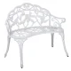 Gardeon 100cm Cast Aluminium Vintage White Garden Bench - Weather-Resistant, 220kg Capacity, Easy Assembly
