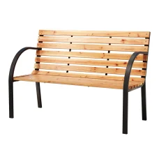 Gardeon 120cm 2-Seater Outdoor Garden Bench - Fir Wood & Steel, Weather & Insect Resistant, 220kg Capacity