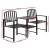 Gardeon 2-Seater Outdoor Garden Bench Loveseat with Table, Black Steel, Weather-Resistant, 165cm x 50cm x 87.5cm