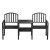 Gardeon 2-Seater Outdoor Garden Bench Loveseat with Table, Black Steel, Weather-Resistant, 165cm x 50cm x 87.5cm