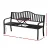 Gardeon Steel Garden Bench: 3-Seater, Foldable Table, Weather-Resistant, Black, 151cm x 54cm x 90cm, Easy Assembly