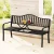 Gardeon Steel Garden Bench: 3-Seater, Foldable Table, Weather-Resistant, Black, 151cm x 54cm x 90cm, Easy Assembly