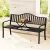 Gardeon Steel Garden Bench: 3-Seater, Foldable Table, Weather-Resistant, Black, 151cm x 54cm x 90cm, Easy Assembly