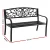 Gardeon 3-Seater Outdoor Garden Bench - Black Steel, Weather-Resistant, Classic Design, 127cm x 63cm x 87cm, 1-Year