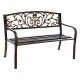 Gardeon 3 Seater Outdoor Garden Bench - Steel Frame, Cast Iron Backrest, Rust-Resistant, 127cm, Bronze Finish