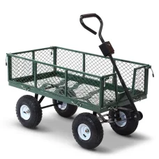Gardeon Mesh Garden Steel Cart, Green - Heavy-Duty, Weather-Resistant, 400kg Capacity, ATV Compatible, Easy Assembly