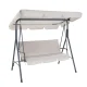 Gardeon 3-Seater Outdoor Swing Chair with Adjustable Canopy, Beige - Powder-Coated Steel Frame, Water-Resistant Cushions