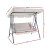 Gardeon 3-Seater Outdoor Swing Chair with Adjustable Canopy, Beige - Powder-Coated Steel Frame, Water-Resistant Cushions