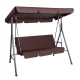 Gardeon 3-Seater Outdoor Swing Chair with Adjustable Canopy, Removable Cushions, Powder-Coated Steel Frame, Brown 170cm Gardeon 3-Seater Outdoor Swing Chair with Adjustable Canopy, Removable Cushions, Powder-Coated Steel Frame, Brown 170cm
