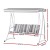 Gardeon Outdoor 3-Seater Swing Chair with Adjustable Canopy, Powder-Coated Steel Frame & Textilene Seat, White/Grey
