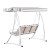 Gardeon Outdoor 3-Seater Swing Chair with Adjustable Canopy, Powder-Coated Steel Frame & Textilene Seat, White/Grey
