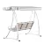 Gardeon Outdoor 3-Seater Swing Chair with Adjustable Canopy, Powder-Coated Steel Frame & Textilene Seat, White/Grey