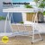 Gardeon Outdoor 3-Seater Swing Chair with Adjustable Canopy, Powder-Coated Steel Frame & Textilene Seat, White/Grey