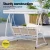 Gardeon Outdoor 3-Seater Swing Chair with Adjustable Canopy, Powder-Coated Steel Frame & Textilene Seat, White/Grey