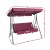 Gardeon Wine Red 3-Seater Outdoor Swing Chair with Adjustable Canopy, Powder-Coated Steel Frame, and Removable Cushions