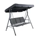 Gardeon 3-Seater Outdoor Swing Chair: Black Steel Frame, Adjustable Canopy, Water-Resistant, UV-Protected, 172x109x153cm