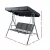Gardeon 3-Seater Outdoor Swing Chair: Black Steel Frame, Adjustable Canopy, Water-Resistant, UV-Protected, 172x109x153cm