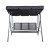 Gardeon 3-Seater Outdoor Swing Chair: Black Steel Frame, Adjustable Canopy, Water-Resistant, UV-Protected, 172x109x153cm