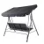 Gardeon 3-Seater Outdoor Swing Chair: Black Steel Frame, Adjustable Canopy, Water-Resistant, UV-Protected, 172x109x153cm