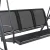 Gardeon 3-Seater Outdoor Swing Chair: Black Steel Frame, Adjustable Canopy, Water-Resistant, UV-Protected, 172x109x153cm