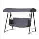 Gardeon 3-Seater Outdoor Swing Chair - Rattan, Grey Cushions, Adjustable Canopy, Steel Frame, 300kg Capacity