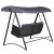 Gardeon 3-Seater Outdoor Swing Chair - Rattan, Grey Cushions, Adjustable Canopy, Steel Frame, 300kg Capacity