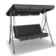 Gardeon Outdoor 3-Seater Swing Chair with Adjustable Canopy, Removable Cushions, and Sturdy Steel Frame - Black
